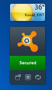 الـ Desktop Gadget الخاص avast! Antivirus Pro (يظهر تلقائيا بعد التثبيت)
